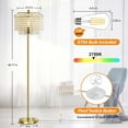 NATYSWAN Crystal Floor Lamp Gold, DoubleLayer Lampshade, Elegant