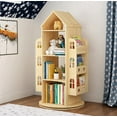 thumbnail image 5 of Intexca 360° Rotating Bookshelf, 4-Tier Organizer for Home, Office, Room and Adult ( House-Shaped ), 5 of 5