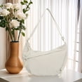 thumbnail image 6 of HUISZJ Shoulder Bag Half Moon Bag, Large Capacity Crossbody Bag, Adjustable Strap Shoulder Bag for Travel Commute Work (White), 6 of 10