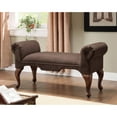 thumbnail image 2 of Benzara Aston Bench withRolled Arm-Color:Brown, 2 of 2