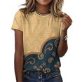 thumbnail image 3 of Paisley T-Shirts Casual T-Shirt Short Sleeve Women Trendy Tshirt Beach Custom Tops, 3 of 5