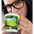 thumbnail image 2 of 3drose, Ray of Sunshine and Beautiful Digital Tree Art, 11oz Two-tone Yellow Mug, 2 of 6