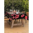 thumbnail image 3 of Outdoor Tablecloth with Umbrella Hole for Patio/Picnic/Party/Camping, Red Poppy Waterproof Table Cloth Rectangle Table Cover Washable, Spring Summer Flowers Botanical Black (60"x 102"), 3 of 8