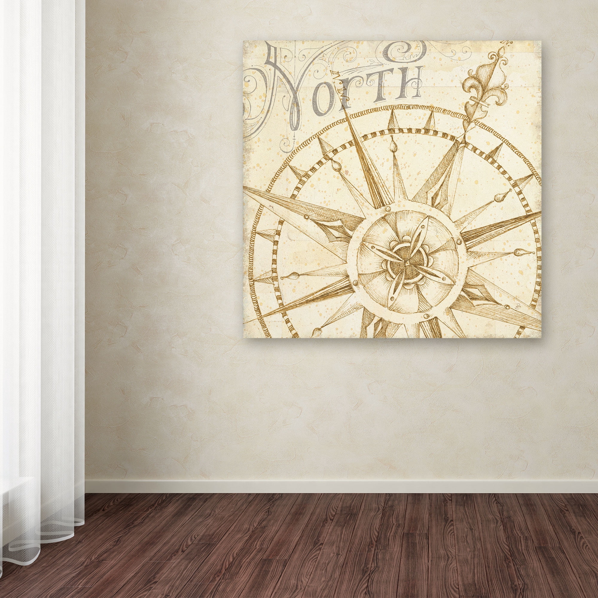 Trademark Fine Art "Coast to Coast Sepia I" Canvas Art by Daphne Brissonnet