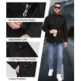 thumbnail image 5 of Lavenicole Winter Jackets for Men Fleece Lined Cotton Outdoor Winter Cargo Coats with Multi Pockets Black L, 5 of 6