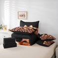 thumbnail image 6 of Homewish Leopard Print 7pcs Bedding Comforter Set For Teens Boys Girls,Kawaii Bow Queen Bedding Sets Super Cozy,Black Orange Queen Sheet Sets,Super Cozy Room Decor,Reversible, 6 of 8