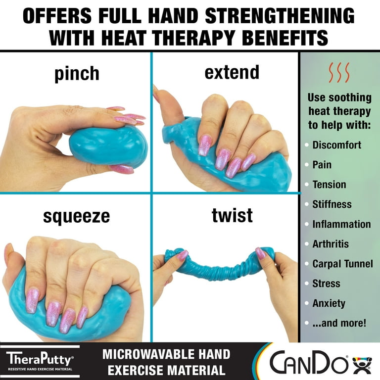 CanDo Microwavable Theraputty Exercise Material - 2 oz - Blue - Firm CanDo Microwavable Theraputty Exercise Material - 2 oz - Blue - Firm