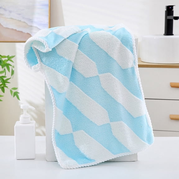 Tyidzon Premium Towels, Ultra Soft Hand Towels for Bathroom, Stripe Highly Absorbent Face Towels for Bath Gym Shower(Blue, 14x30")