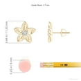 thumbnail image 2 of ANGARA Natural Diamond Plumeria Flower Earrings in 14K Yellow Gold for Women (Size-2.7mm| Color-H| Clarity-SI2) | April Birthstone, Anniversary, Jewelry Gift for Women | Natural Diamond Earrings, 2 of 8