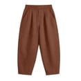 thumbnail image 7 of Barrel Pants For Women Elastic Waist Loose Fit Trouser Summer Casual Beach Vacation Lounge Pants With Pockets, 7 of 7