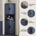 thumbnail image 3 of Vabches Farmhouse 64.8" Tall Corner Cabinet with 4 Doors and 5 Storage Shelves, Corner Storage Cabinet for Kitchen, Living Room, 3 of 10