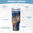 thumbnail image 5 of KLL Elegant Blue Gold Blooms Print 40oz Stainless Steel Insulated Car Cup Coffee Mug with Spillproof Lid - Keep Your Drink Hot or Cold on the Go, 5 of 8