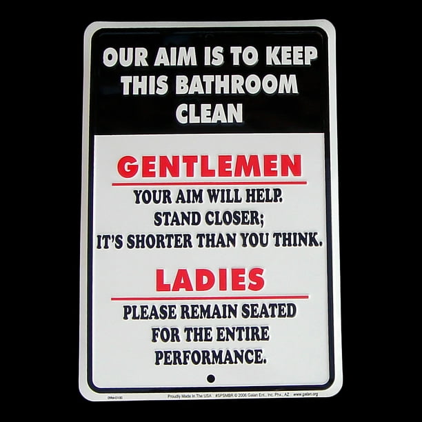 Our Aim is to Keep Bathroom Clean Tin Sign Funny Home Bar/Pub/Tavern ...