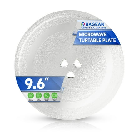 Small Microwave Plate Replacement 9.6 Inch Fits Microwave Glass Turntable From Many Brands - Perfect Fit Oven Microwave Plates Cooking Tray Replaces the Microwave Turntable Plate Round Dish 9 5/8”