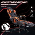 thumbnail image 6 of Gaming Chair for Adults, 400lb Capacity, PU Leather, Footrest, 360° Swivel, Adjustable Lumbar, Orange Computer Gamer Chair, 6 of 7