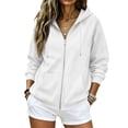 thumbnail image 5 of Zip Up Hoodie Women Long Sleeve Fall Winter Oversized Sweatshirts Zipper Oversized Cute Jackets with Pockets, 5 of 5