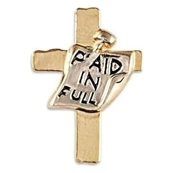 Paid In Full Cross Pin Gold & Silver by Sterling Gifts - Easter Jewelry