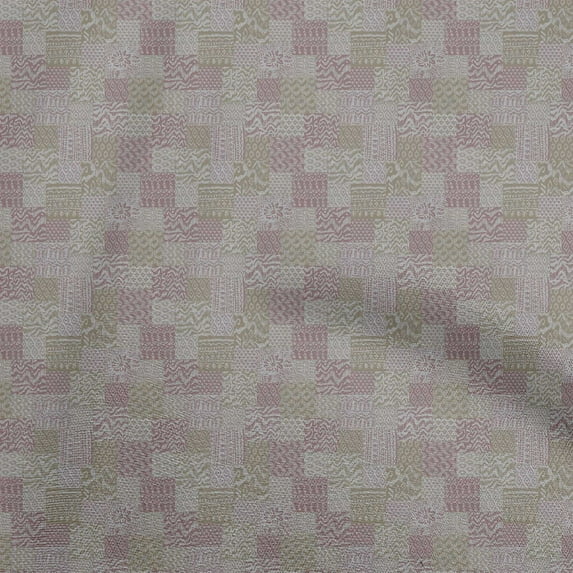 oneOone Cotton Silk Light Brown Fabric Asian Ikat Craft Projects Decor Fabric Printed By The Yard 42 Inch Wide