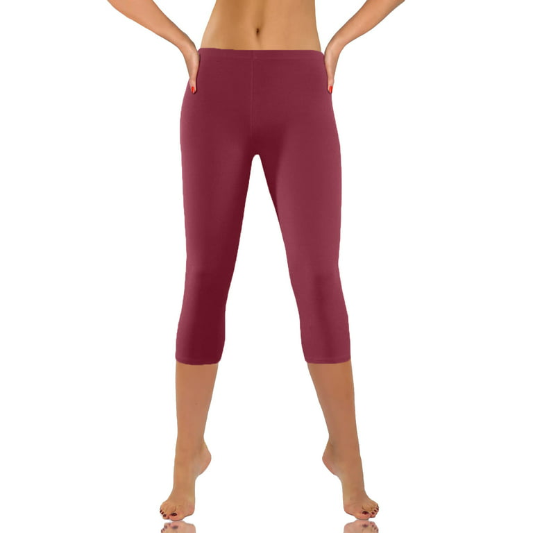 Compression Mens Capri Pants Quick Dry Skin Tights Sports Leggings High  Elastic Fitness Trousers Male Running 3/4 Cropped Pants Color: wine red,  Size: Asian size S