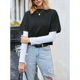 thumbnail image 2 of Arvbitana Women's Short Sleeve Knit T-shirts Solid Color Crew Neck Loose Sweater Shirts Teen Girls Casual Pullover Tops Streetwear, 2 of 6