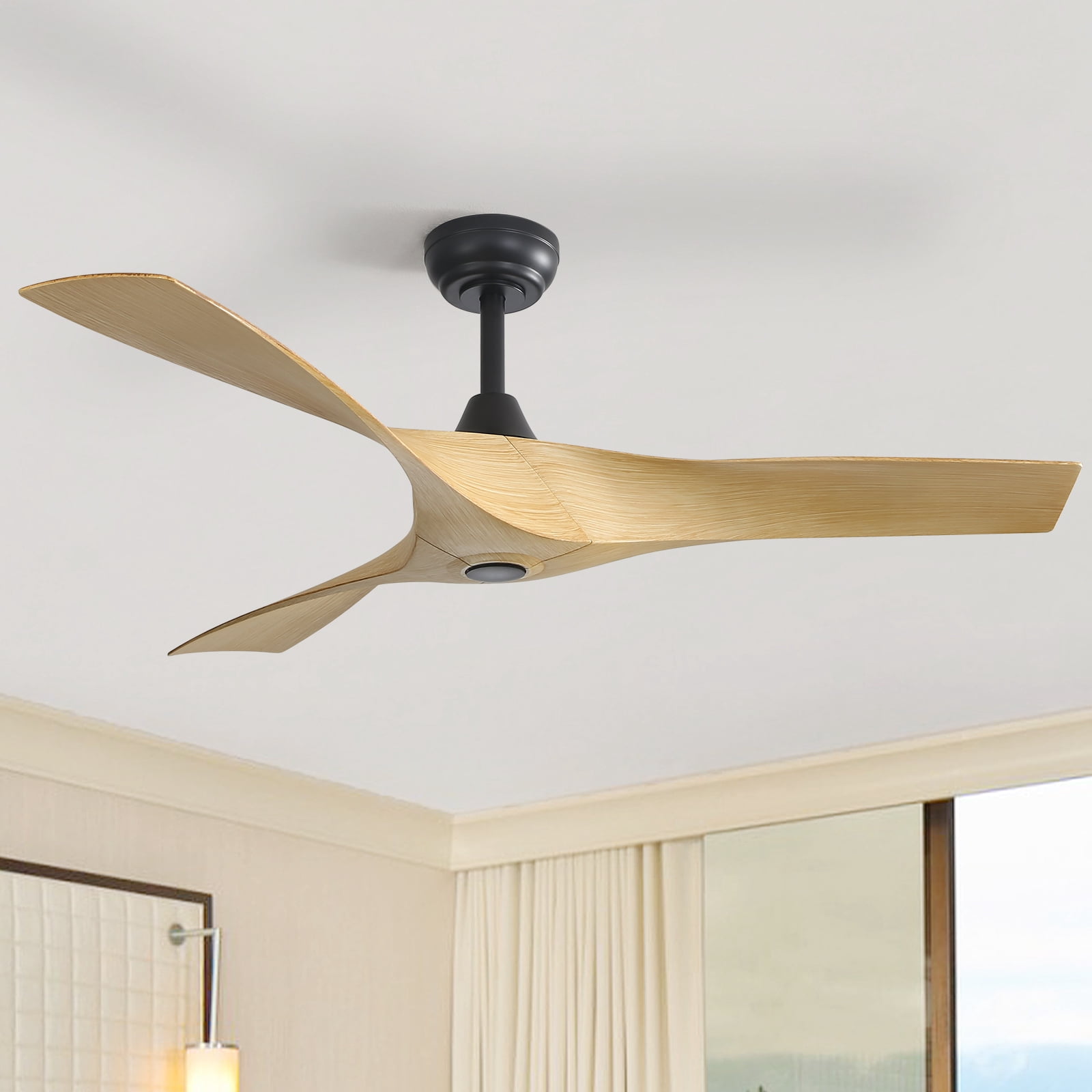 Sofucor 52" Downrod ABS Ceiling Fans with Remote control ,Reverse Airflow,6 Wind Speed,Indoor&Outdoor Use,Sloped Ceiling Applicable