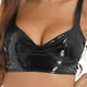 thumbnail image 5 of Corsé de látex para mujer, Top para fiesta de baile en barra, aspecto húmedo, sujetador inalámbrico de charol, camisola, Top corto con tirantes anchos, 5 of 5