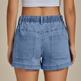 thumbnail image 5 of Women's Baggy High Waisted Jean Shorts Pull On Wide Leg Denim with Pockets, 5 of 8