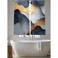 thumbnail image 5 of Grey Gold Sheer Curtains 63 Inches Long 2 Panels Black Marble Abstract Art Light Filtering Semi Sheer Window Curtains Drapes for Bedroom Living Room 52"x63", 5 of 7