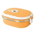 thumbnail image 1 of Ikeay Single Layer Stainless Steel Lunch Box| Stainless Insulated Lunch Box Multi Layer Student Lunch Box Sealed Plastic Fresh Keeping Box, 1 Lunch Box, Orange, 1 of 8