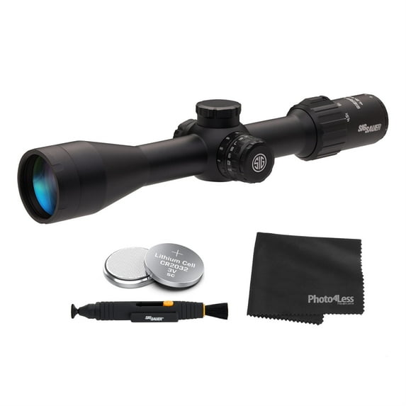 Sig Sauer SIERRA3BDX 4.5-14X44mm Riflescope, 30mm, SFP, BDX-R1 Digital Reticle - Black + Lens Cleaning Kit & Cloth + Additional Batteries