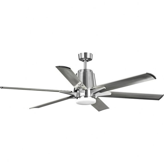 Progress Lighting Arlo 1-Light Brushed Nickel LED Ceiling Fan with White Opal Shade