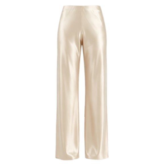 Women's Wide Leg Wedding Party Satin Casual Dress Nightout Pants Long Trouser, Loose Comfort Fit Straight Leg Design