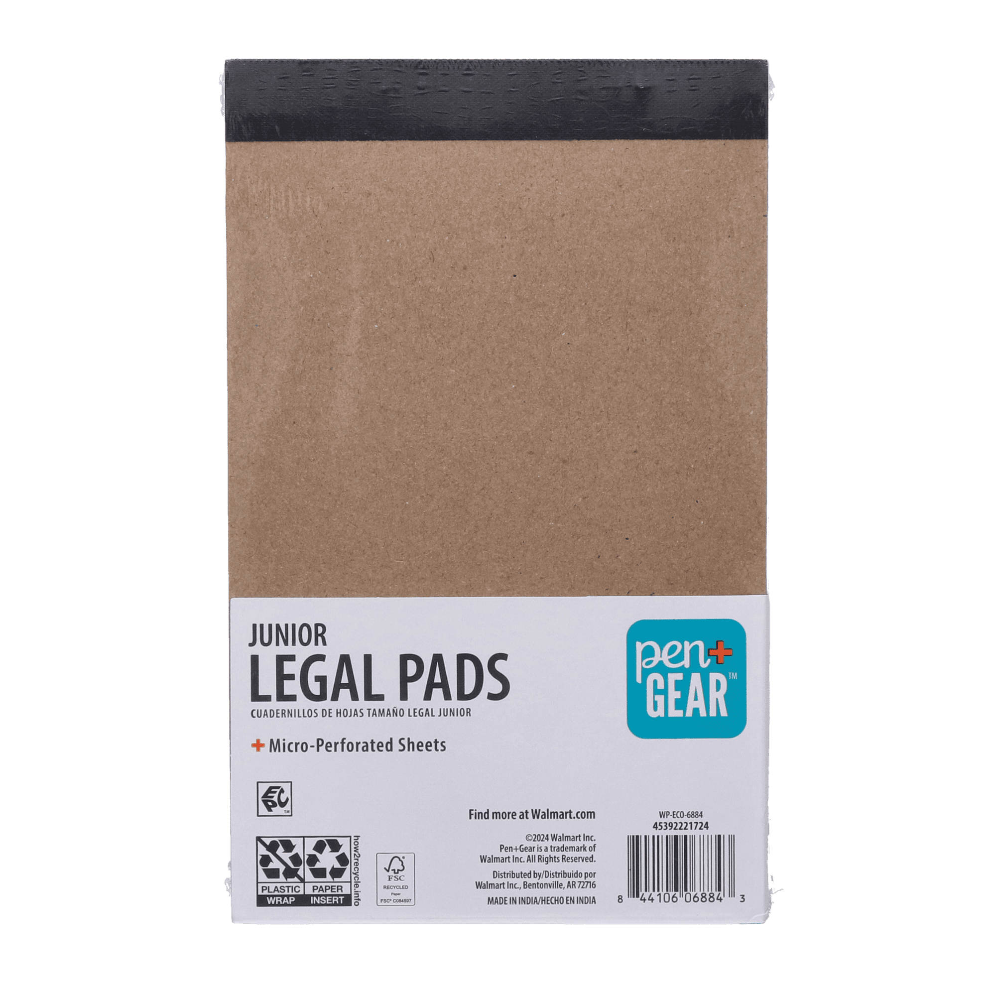 (6 pack) Pen+Gear Wide Ruled Junior Legal Pads, 5" x 8", Canary Paper, 50 Sheets Each, 100 Pages, 6 Pack