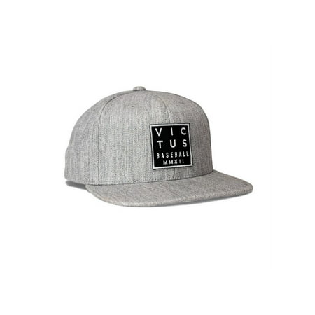 Victus Wood Bat Co Grey Four Corners Square Emblem Hat Snapback Baseball Cap