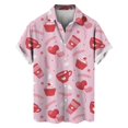 thumbnail image 3 of Camisas con botones para el día de San Valentín con estampado 3D para hombre, camisas casuales de verano de manga corta con cuello extendido para la playa, camisas de moda para hombre, 3 of 5
