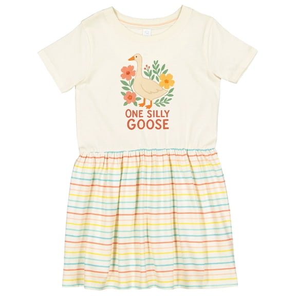 Inktastic One Silly Goose Cute Animal Design Girls Toddler Dress