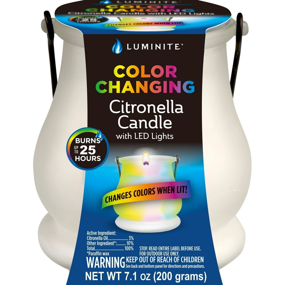 Luminite MultiColor Changing Citronella Candle Lantern with LED Lights