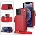 thumbnail image 1 of Funda tipo cartera para iPhone 12 con tarjetero y correa para el hombro para mujer, 1 of 5