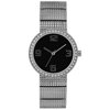 Ladies' Watch with Round Stone Case and Metal Band