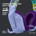 thumbnail image 5 of Logitech G733 Lightspeed Wireless Gaming Headset with Suspension Headband, LIGHTSYNC RGB, Blue VO!CE Mic Technology and PRO-G Audio Drivers, Lightweight, 29 Hour Battery Life, 20m Range - Lilac, 5 of 9