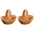 thumbnail image 2 of Clearance Under $5 | Set of 2 Miniature Resin Wicker Basket Dollhouse Decor with Rattan Texture, 2 of 5