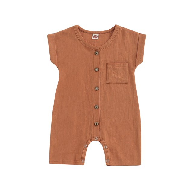 ZAXARRA Combinaison pour Bébés Garçons, Sans Manches, Col Rond, Fermeture à Boutons, Vêtements d'Été pour Usage Quotidien