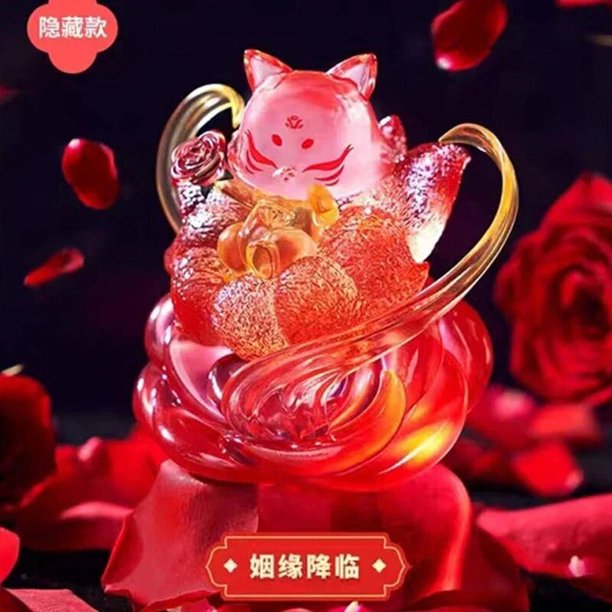 Caja ciega de la serie de regalo del Día de San Valentín de Nine Fox Rose Fairy, muñeco de acción Kawaii, juguete coleccionable, caja misteriosa