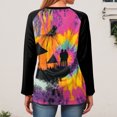 thumbnail image 6 of Godom Women's Halloween Long Sleeve V Neck Shirt Funny Graphic Top Fall Casual Loose Holiday T-Shirt, 6 of 7