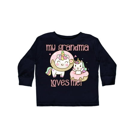 

Inktastic My Grandma Loves Me Unicorns Gift Toddler Boy or Toddler Girl Long Sleeve T-Shirt