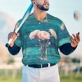thumbnail image 6 of Balery Flowers in Glass Vase Baseball Jersey for Men Casual Button Down Shirts Short Sleeve Active Team Sports Uniform-3X-Large, 6 of 9