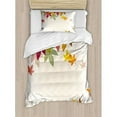 thumbnail image 3 of Fall Queen Size Duvet Cover Set, Silhouettes of Maple Tree Leaves in Pastel Colors Classical Shady Nature Graphic Image, Decorative 3 Piece Bedding Set with 2 Pillow Shams, Multicolor, by Ambesonne, 3 of 3
