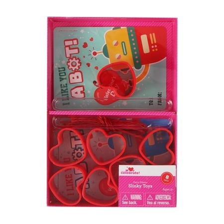 Heart Shaped Slinky Toy Set for Children Ages 3+ with 8 Heart Slinkies