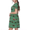 thumbnail image 2 of Disketp Christmas Dachshund para Vestido de Manga Corta para Mujeres, Vestidos de Verano para Mujeres, Casual y Holgado para la Playa, 2 of 6