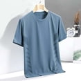 thumbnail image 2 of GEWSEY Ice Silk Workout Shirts for Men Quick Dry Athletic T-Shirts Short Sleeve Crewneck Tops Summer Gym Running Blouses (Blue, M), 2 of 8